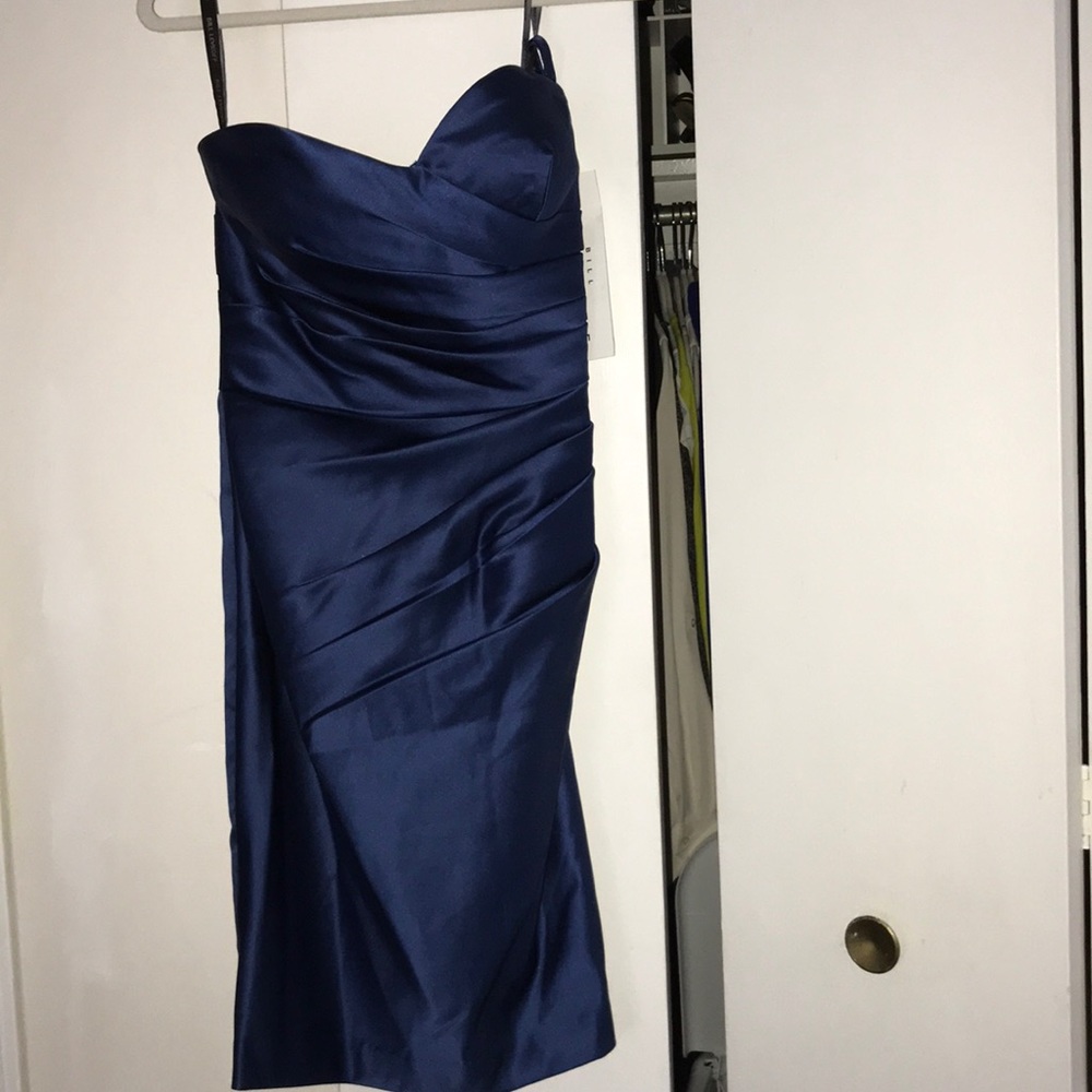 Navy strapless cocktail dress - new w. Tags
